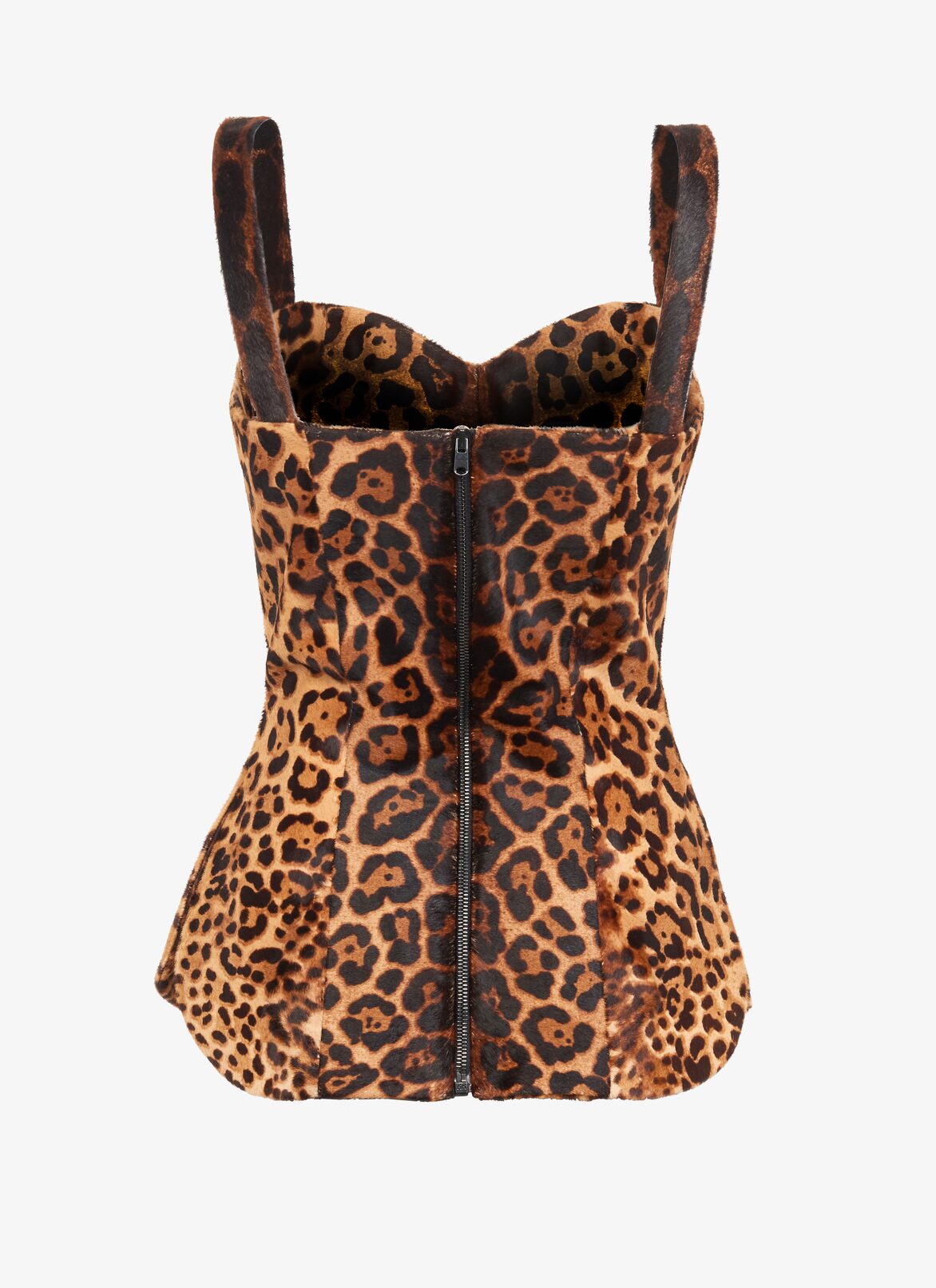 Fohlenartiges Bustier mit Geparden-Print ALAÏA BRONZE FOHLENARTIGES BUSTIER MIT GEPARDEN-PRINT